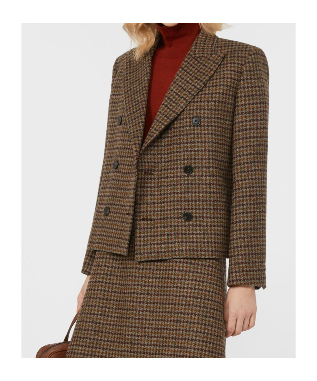 Weekend Max Mara Cropped Wool Blend Blazer In Brown