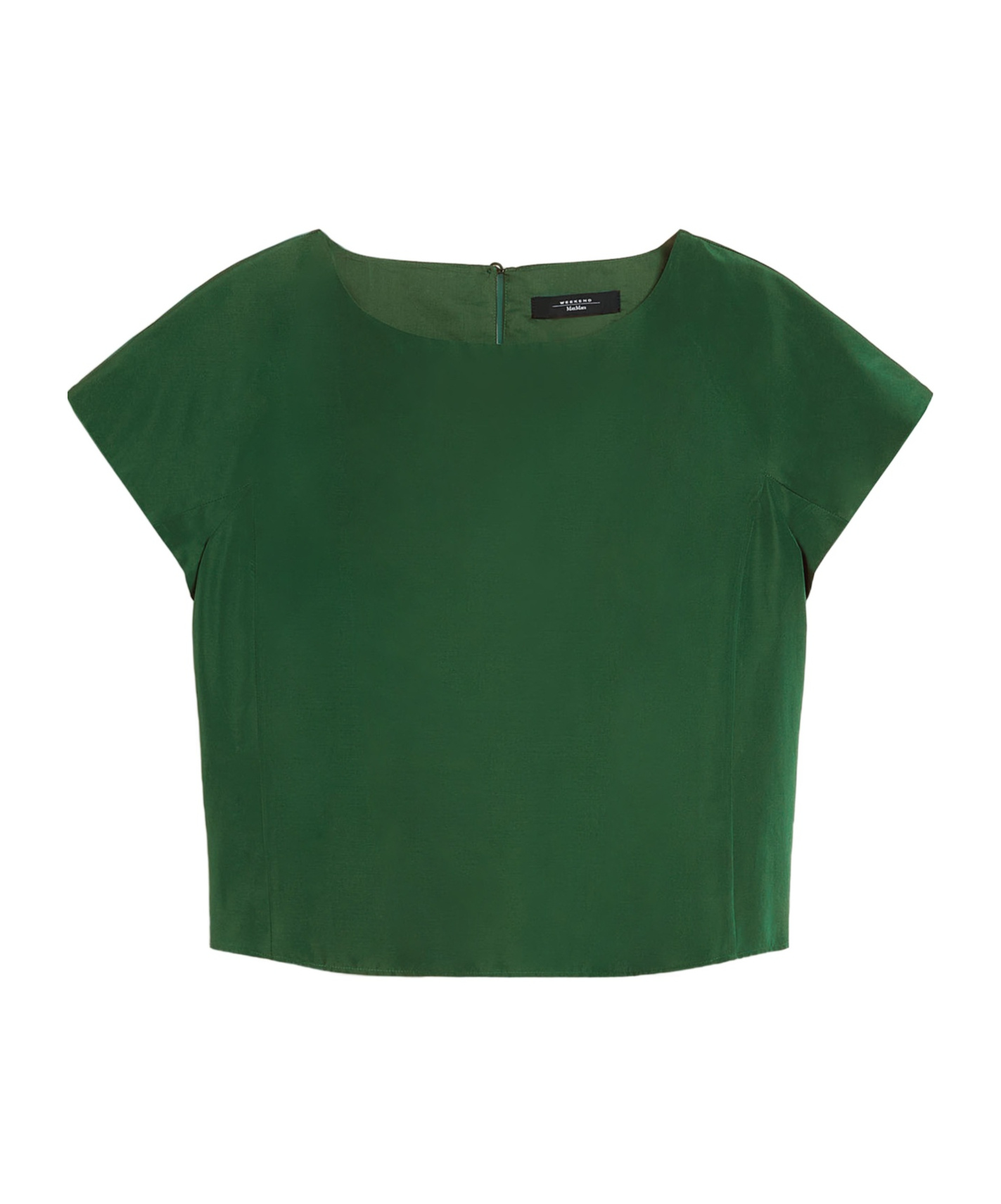 Weekend Max Mara Open-necked Black Shirt In Green