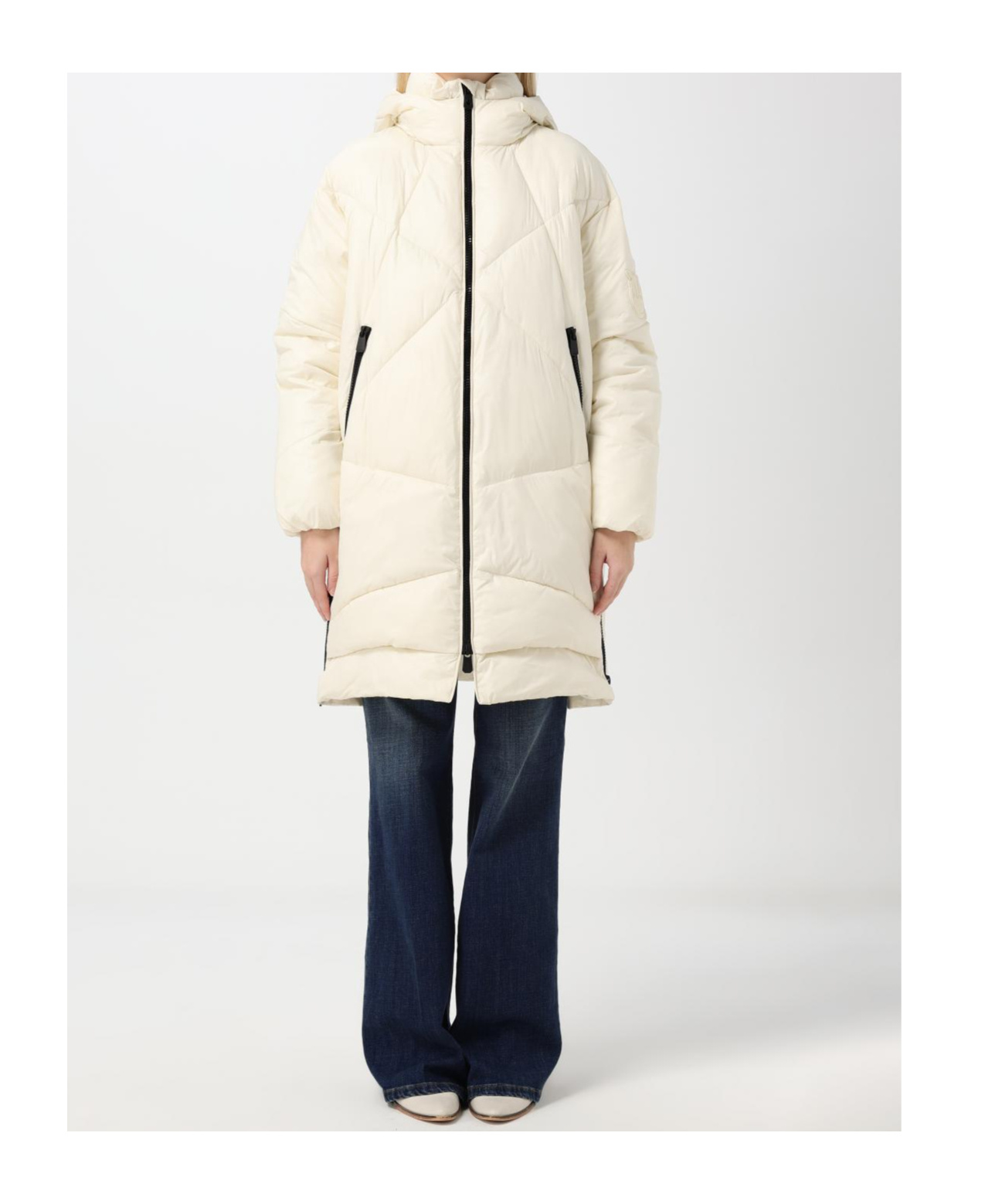 Pinko Hooded Insulation Technology Canvas Cotton Suit In White
