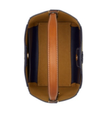 Tory Burch Mcgraw Logo Patch Bucket Bag In Gray