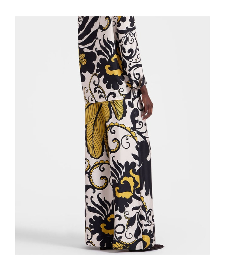 La Doublej Marea-print Palazzo Trousers In Multicolor
