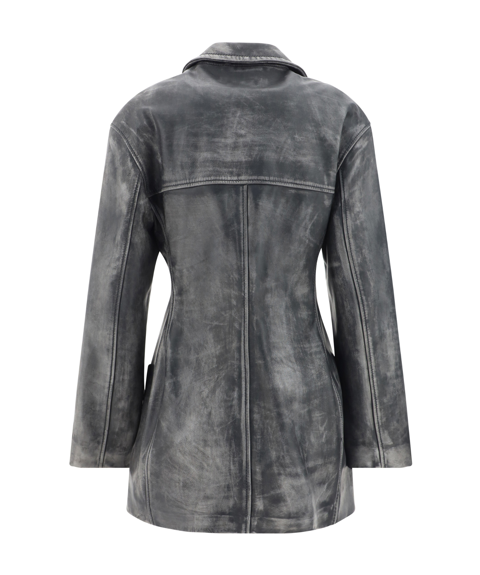 Marni Leather Jacket In Gray