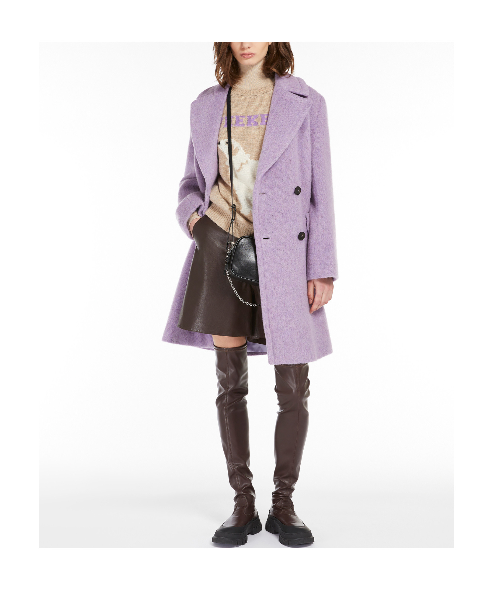 Weekend Max Mara Alpaca And Wool Decal Sweater In Nude