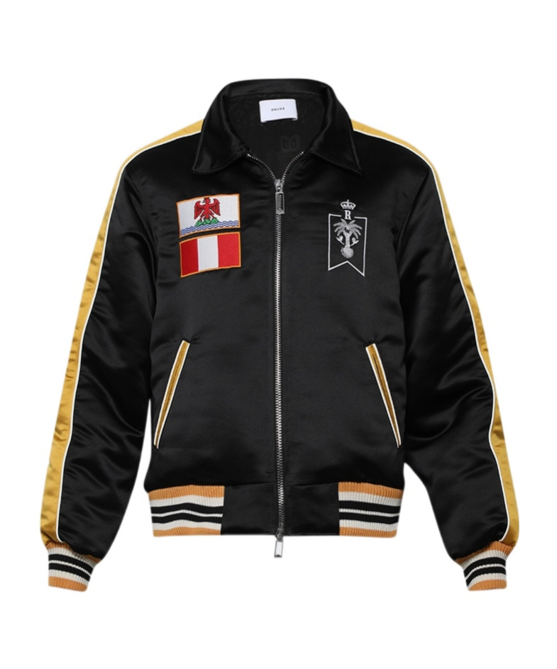 Rhude Le Soleil Baseball Jacket In Black
