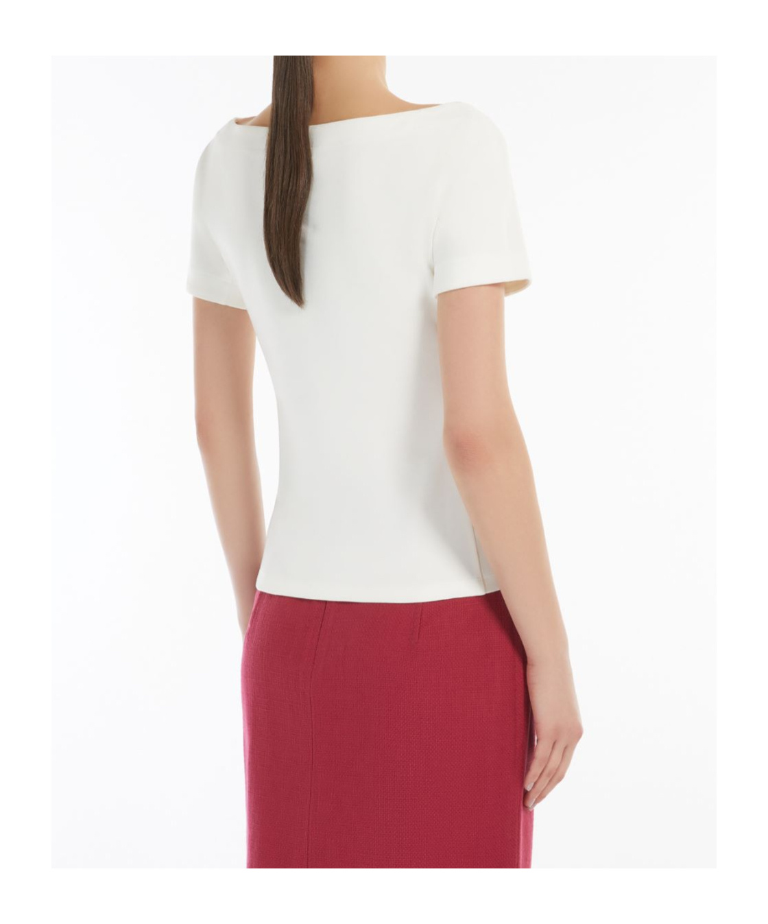 Weekend Max Mara Fitted Stretch Jersey Top In White