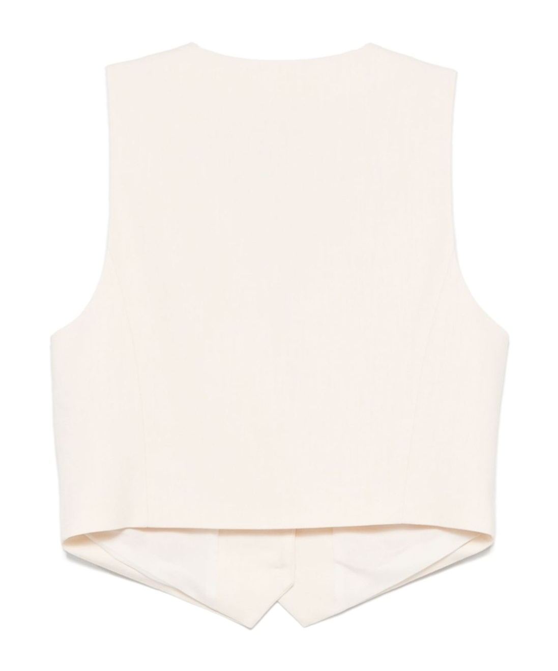 Msgm V-neck Tailored Sleeveless Vest In White