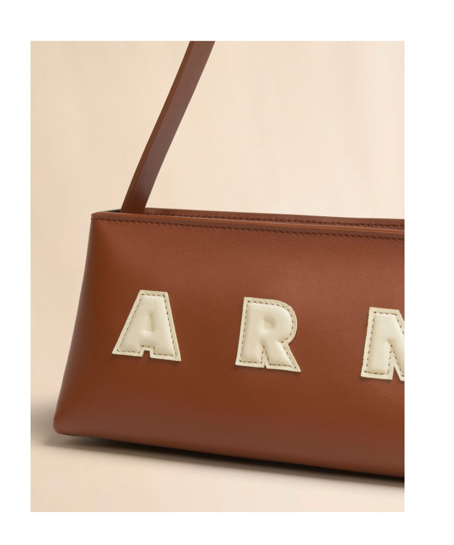 Marni Museo Hobo Leather Shoulder Bag In Brown