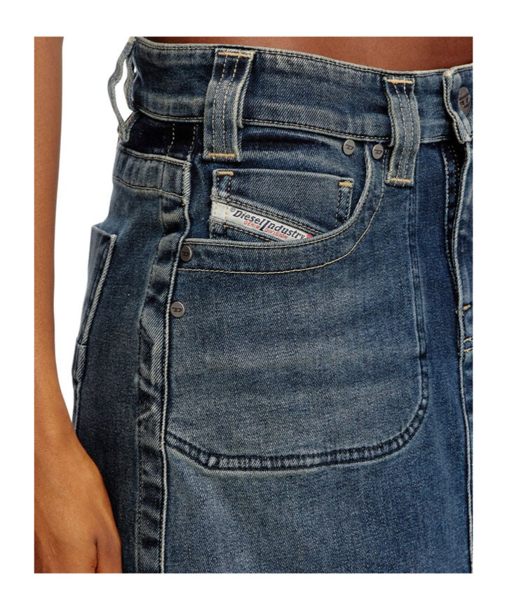 Diesel De-pago-s Long Skirt In Blue
