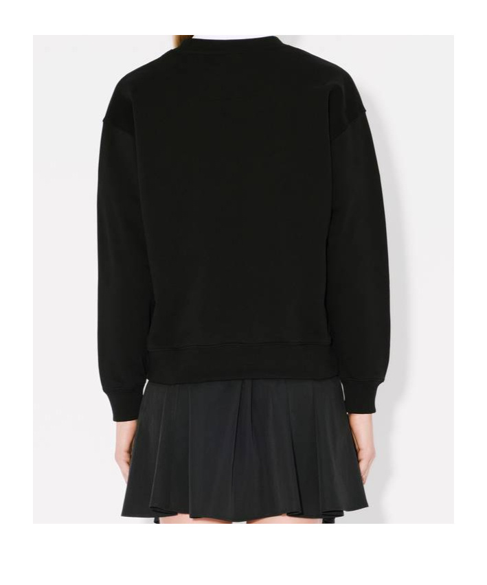 Kenzo Long-sleeved Embroidered Hoodie In Black