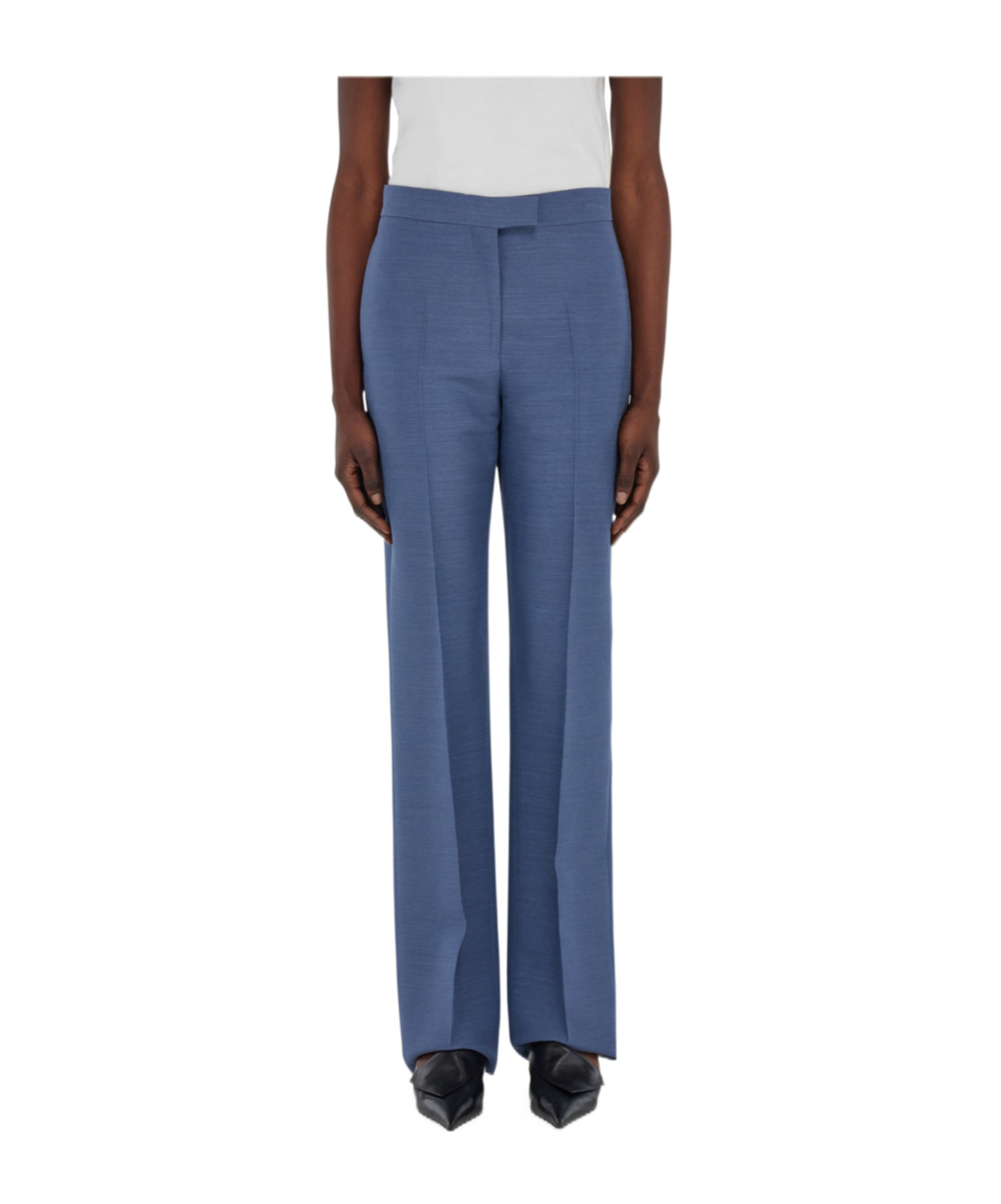 Ferragamo Wool Faille Trouser In Blue