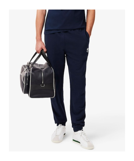 Lacoste Tapered Leg Sweatpants In Black