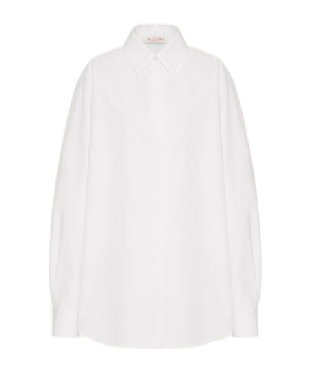 Valentino Hidden Button Long-sleeved Shirt In White