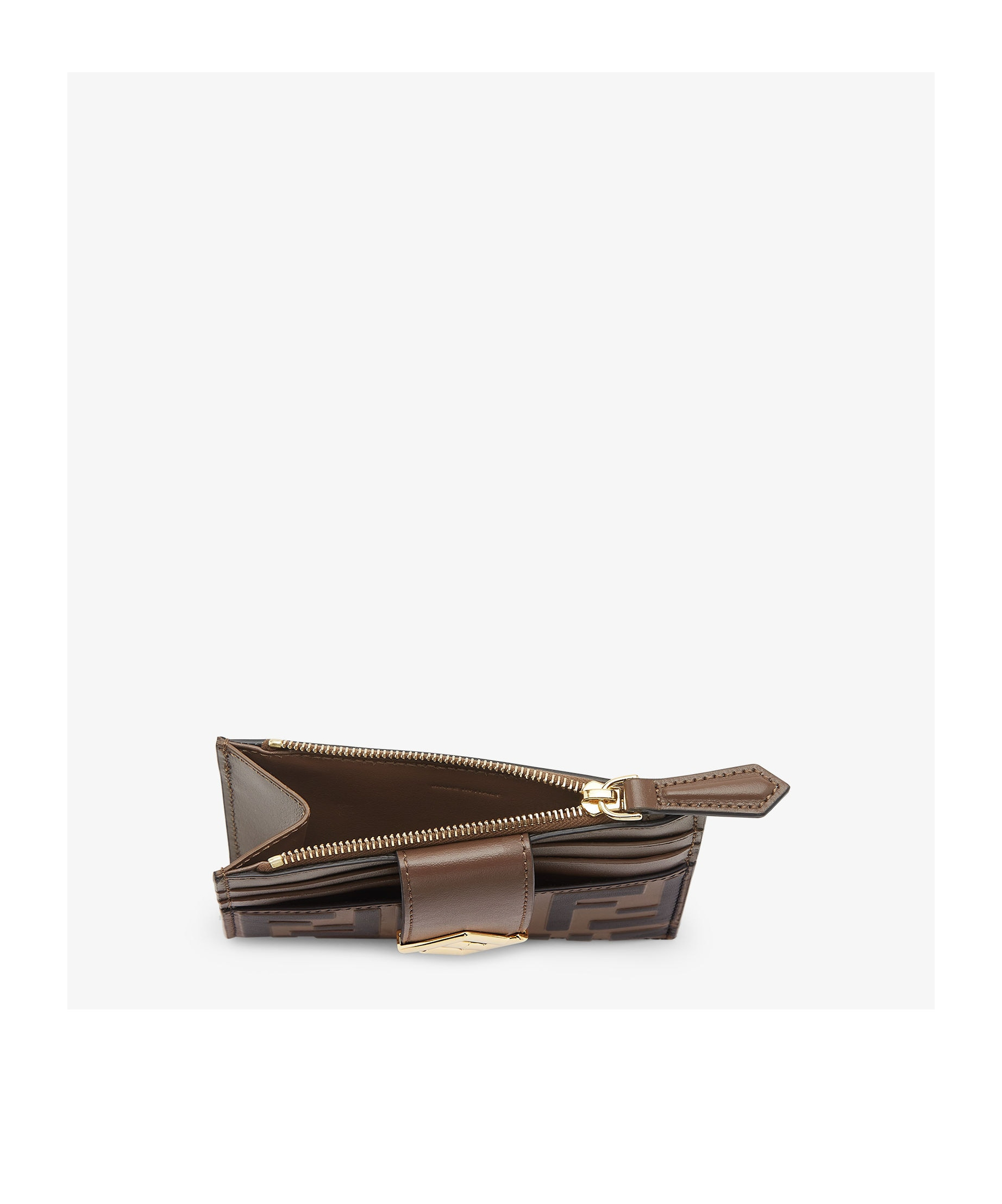 FENDI BROWN LEATHER CARD HOLDER
