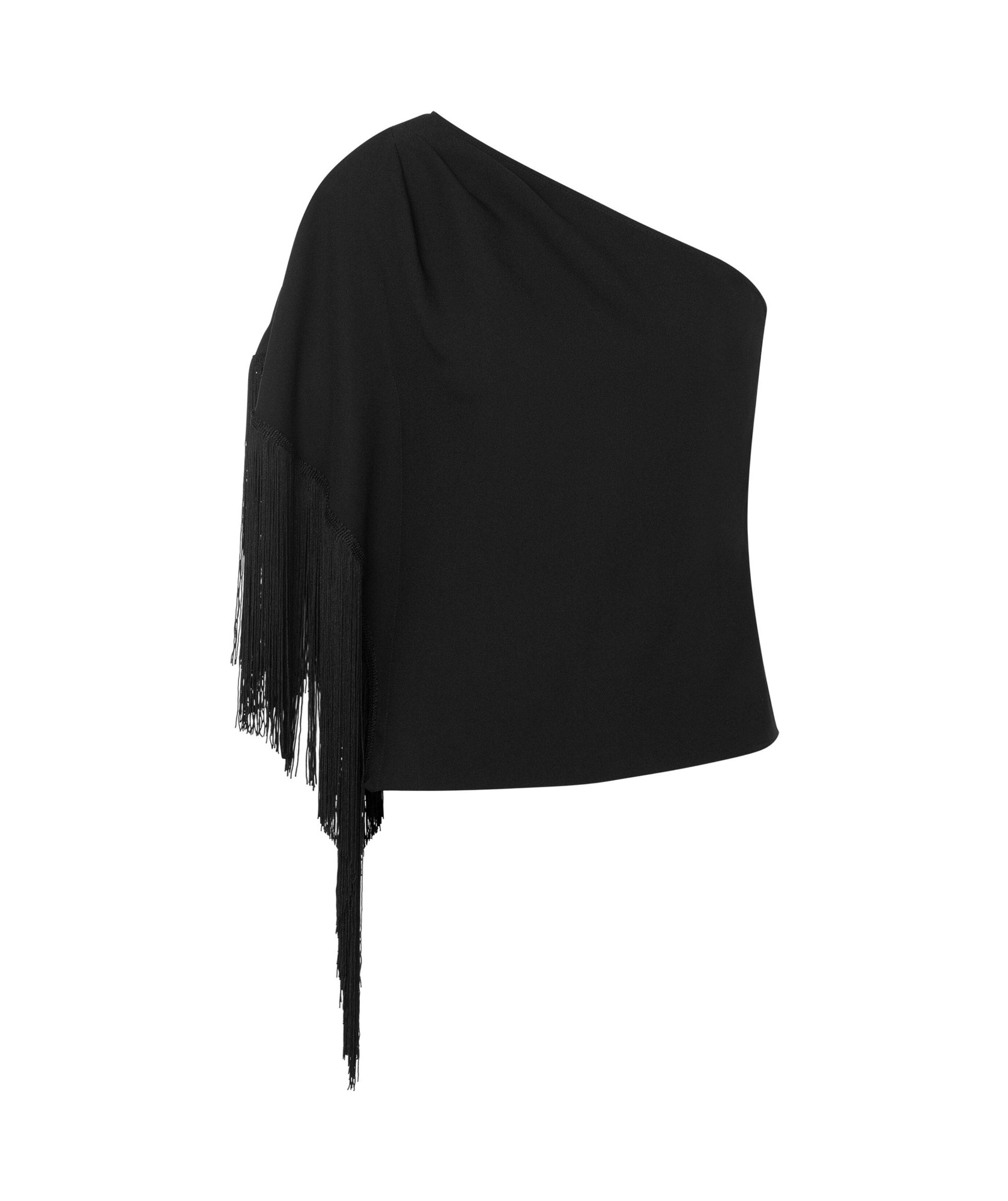 MOSCHINO ONE-SHOULDER FRINGED BLOUSE 