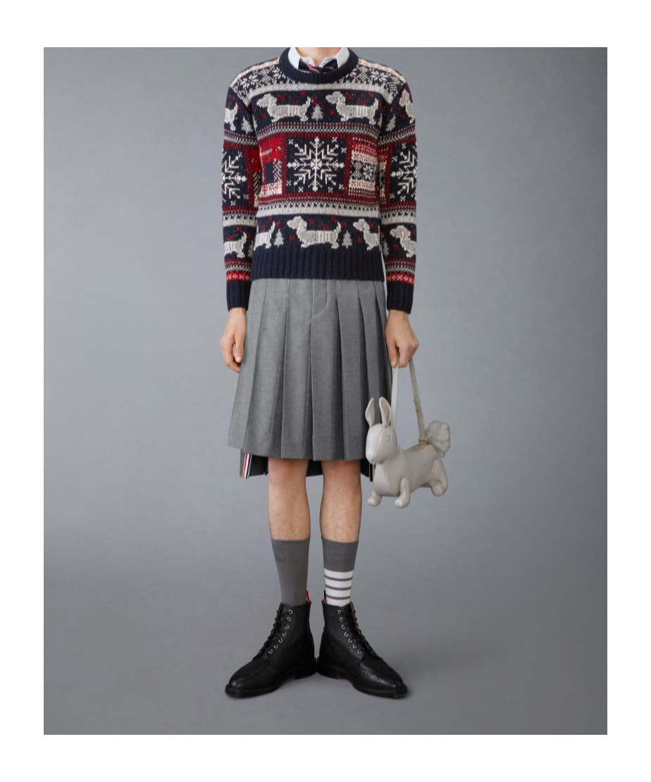 Thom Browne Fair Isle Intarsia Jumper In Black