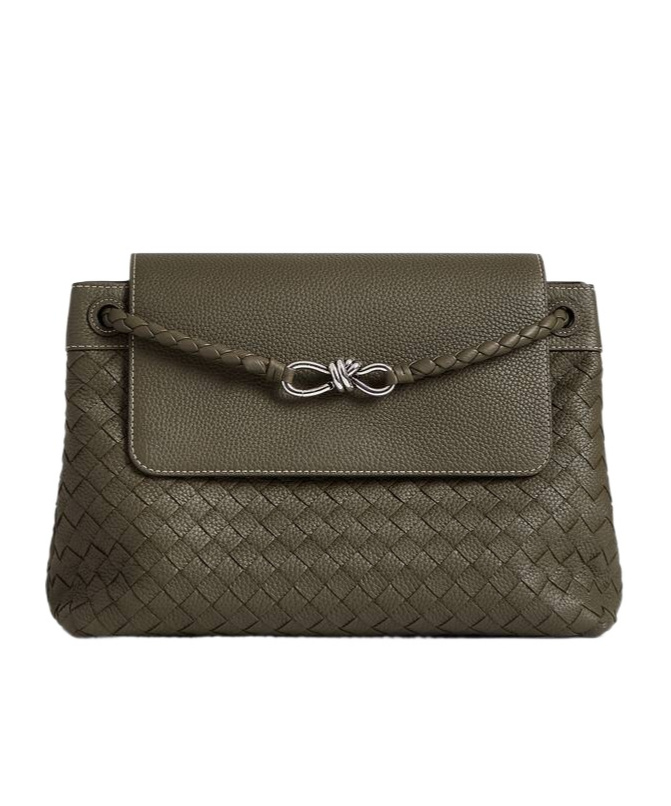 Bottega Veneta Leather Andiamo Messenger Bag In Brown