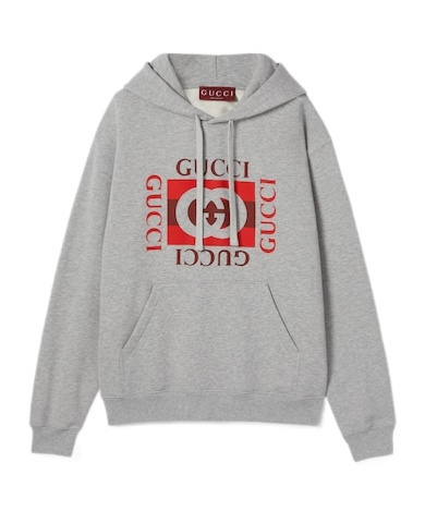 Gucci Hoodie With Dropped Shoulder And Kangaroo Pocket In Gray