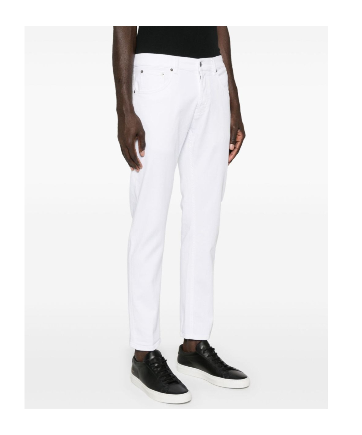 Dondup Carrot Leg Jeans In Durable Cotton Drill In White
