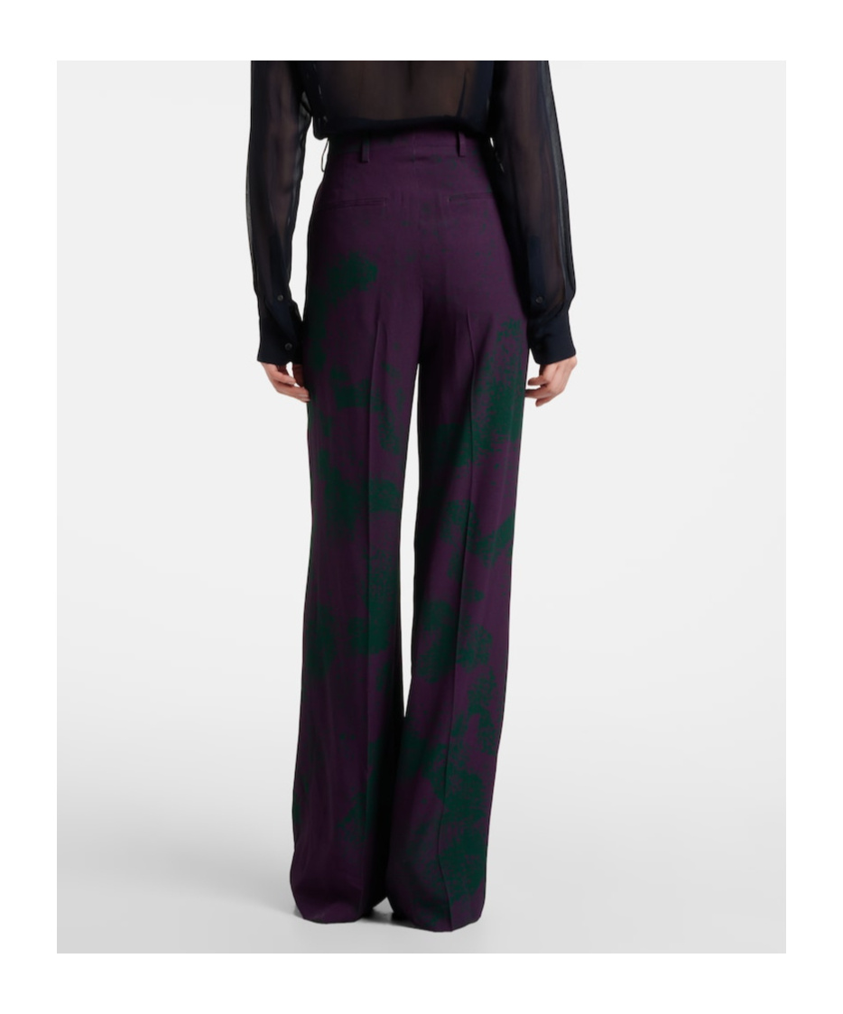 Dries Van Noten Printed Wide-leg Pants In Black
