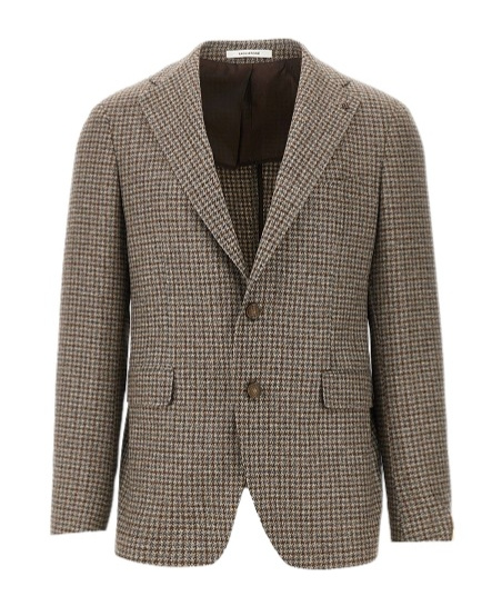 Tagliatore Houndstooth Single-breasted Blazer In Brown
