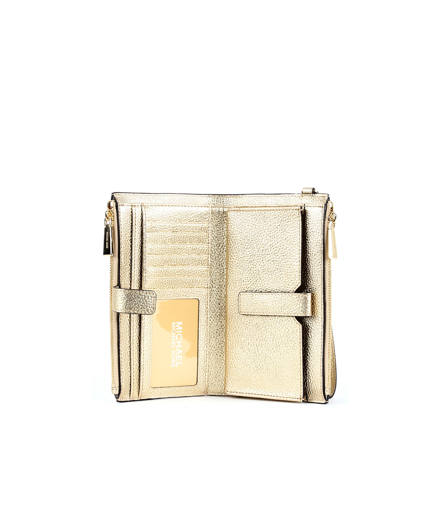 Shop Michael Michael Kors Adele Double Zip Wristlet In Nude