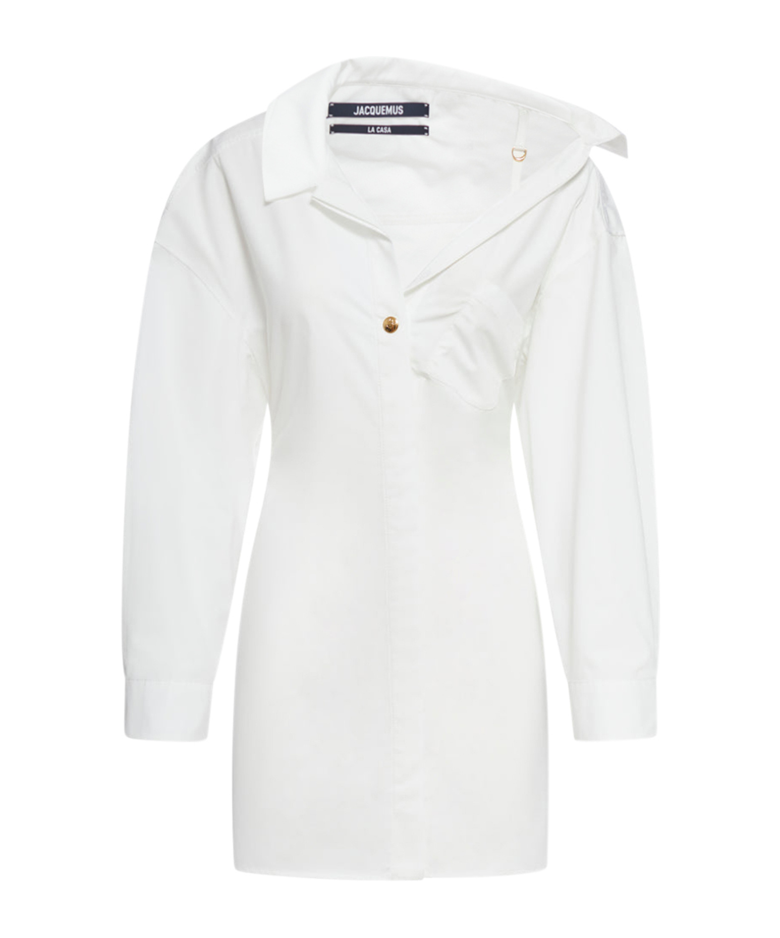 Jacquemus Les Sculptures Dropped Shoulder La Mini Robe Chemisier Dress In White