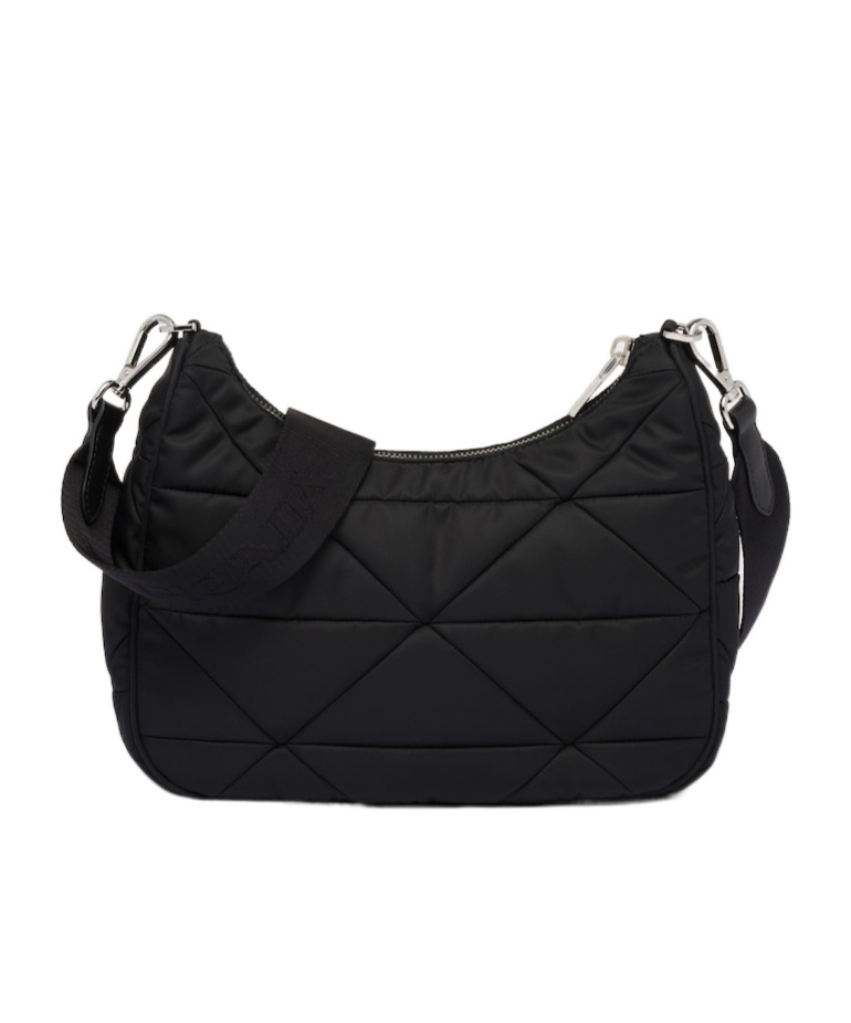 Prada Padded Re-nylon Shoulder Bag In Black