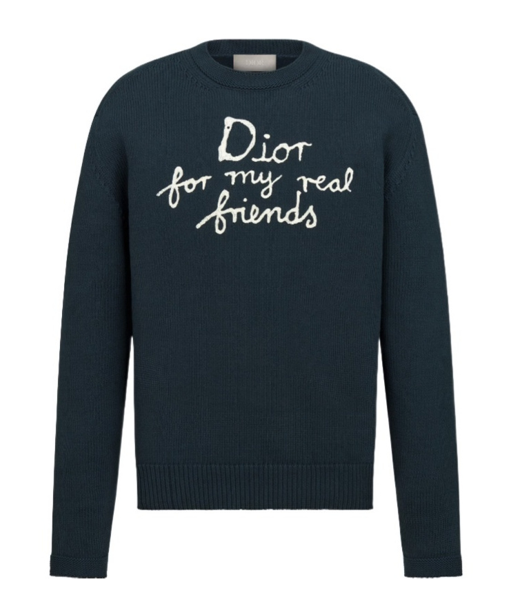 Dior Long-sleeved Sweater In Blue