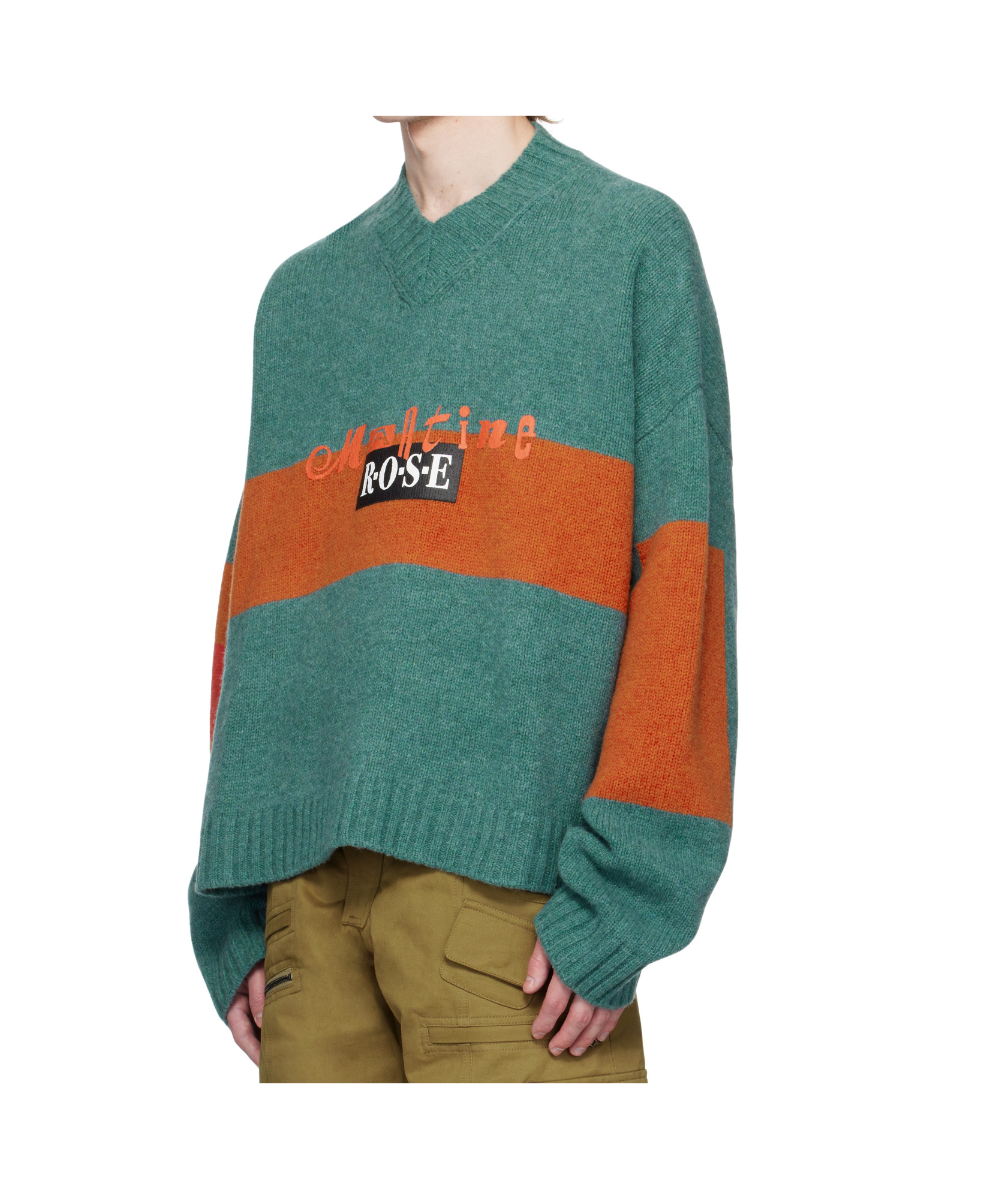 Shop Martine Rose Oversized Sweater In Green Rust