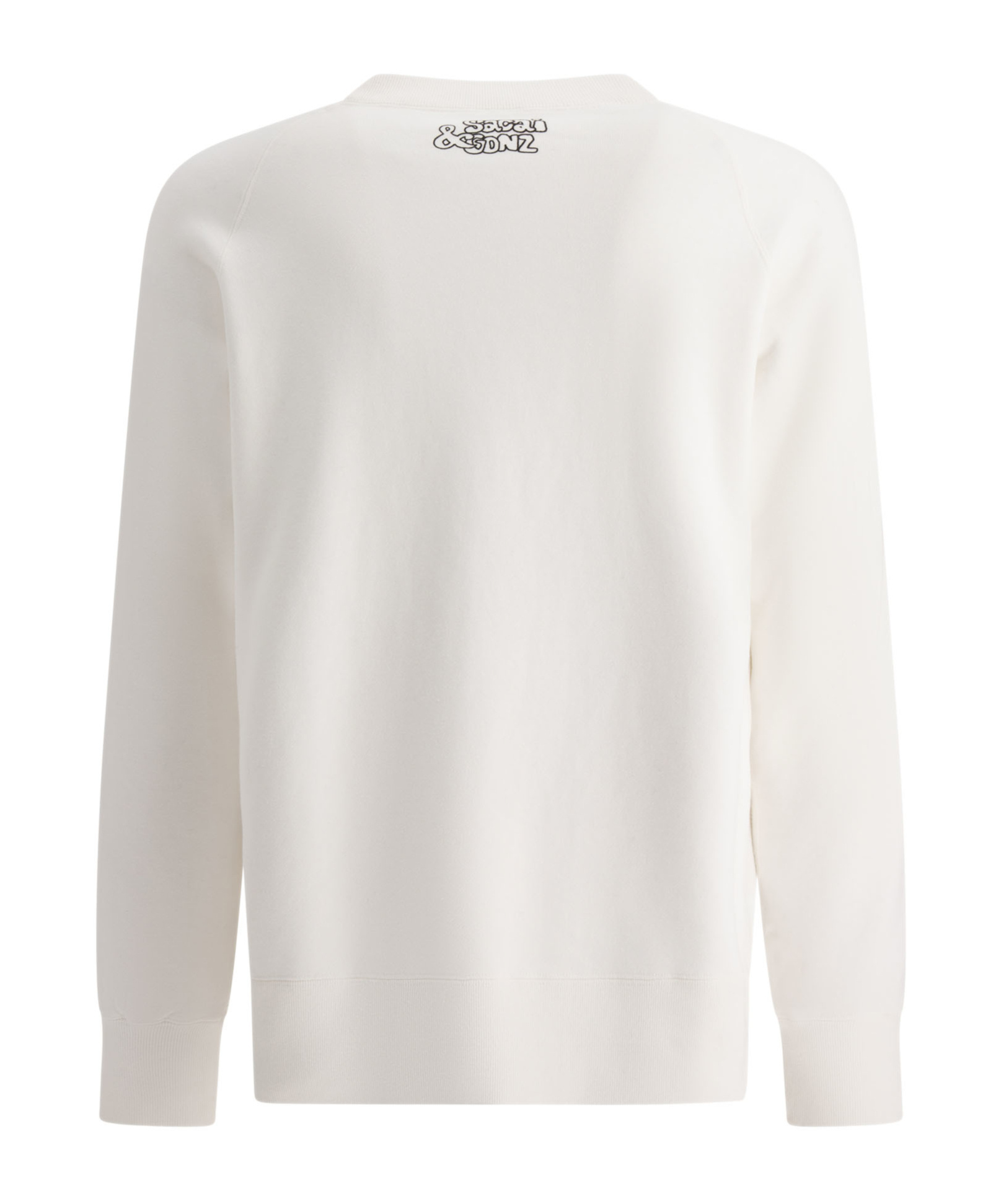 Sacai Graphic Print Crewneck Sweatshirt With Ribbed Cuffs In White