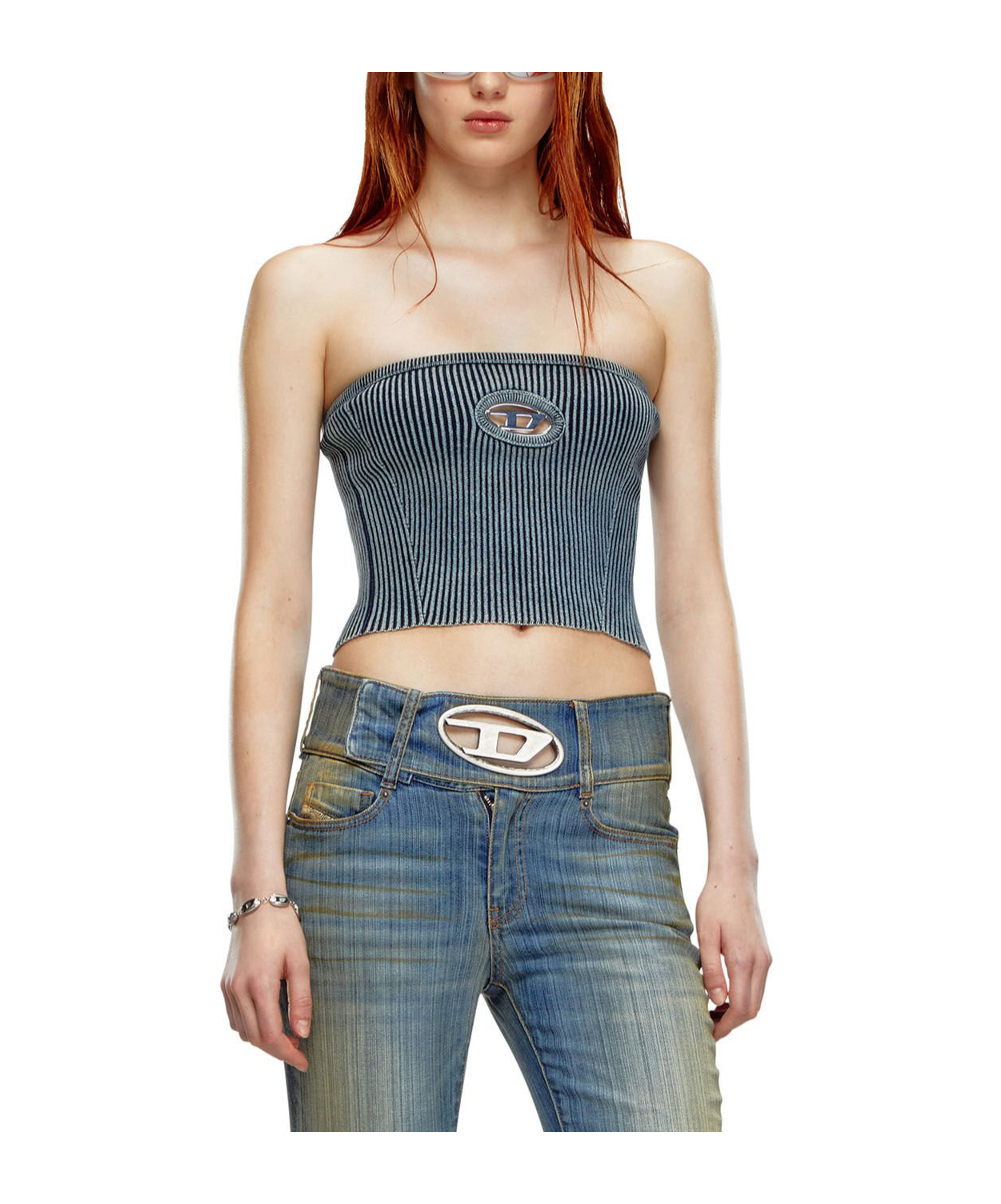 Diesel Blue M-clarksvillex-c Bandeau Top In Blue
