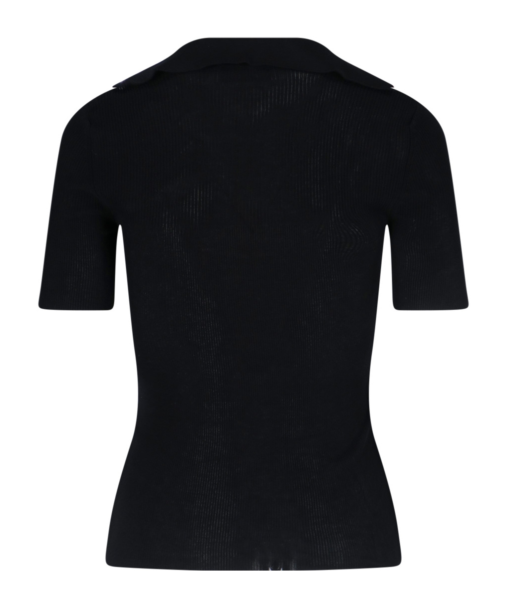 Shop Vivienne Westwood Marina Ribbed Polo Top In Black