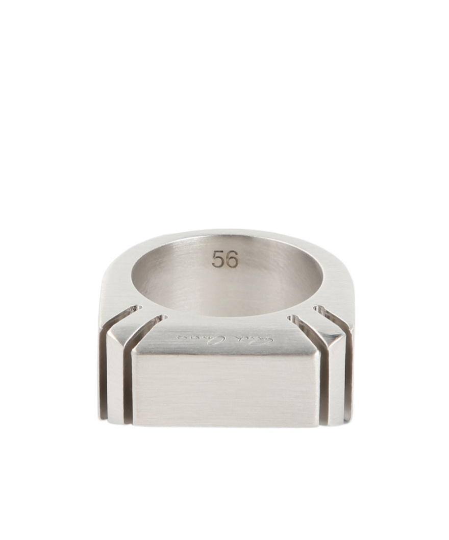 Rick Owens Bevel Cut Ring In White