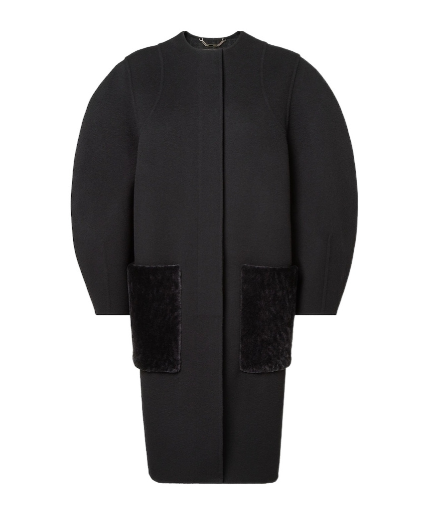 Fendi Black Wool Coat In Black