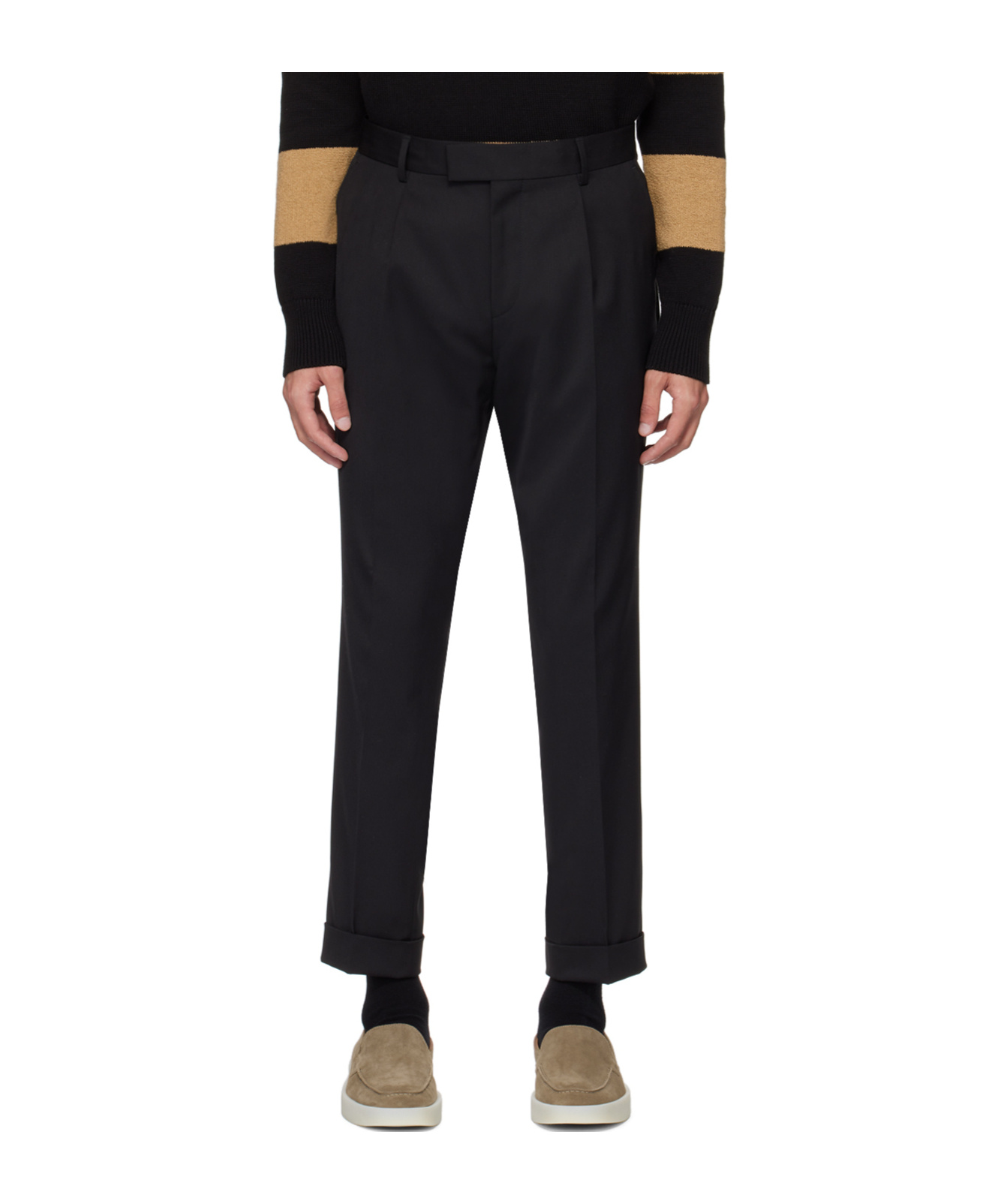 Hugo Boss Belt-loop Casual Pants In Black