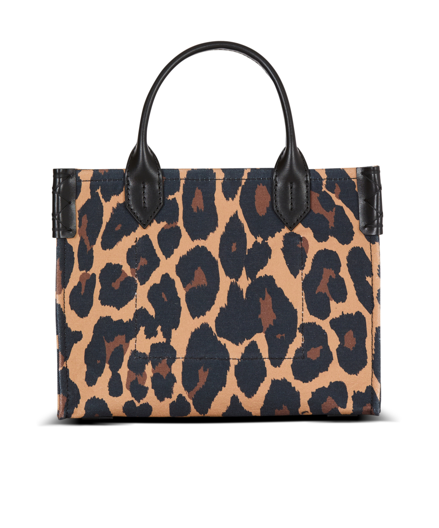 Balmain B-army Small Leopard Print Canvas Tote Bag In Brown