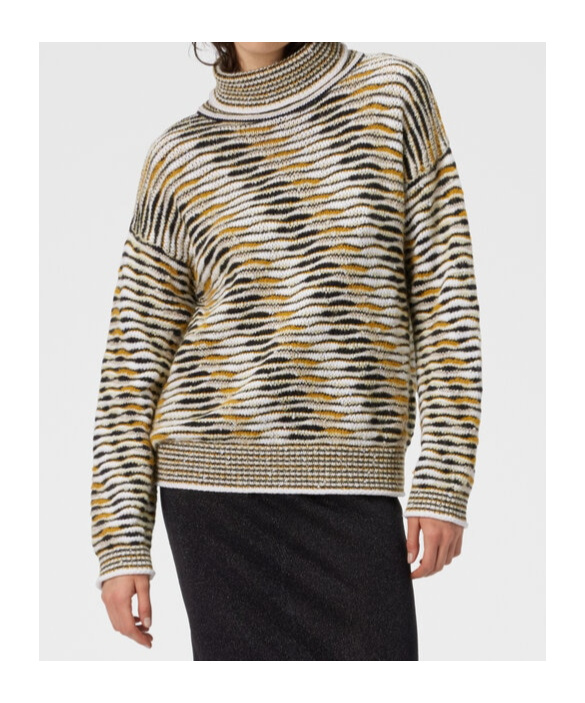Missoni Oversized High-neck Sweater With Flame Pattern In Multi