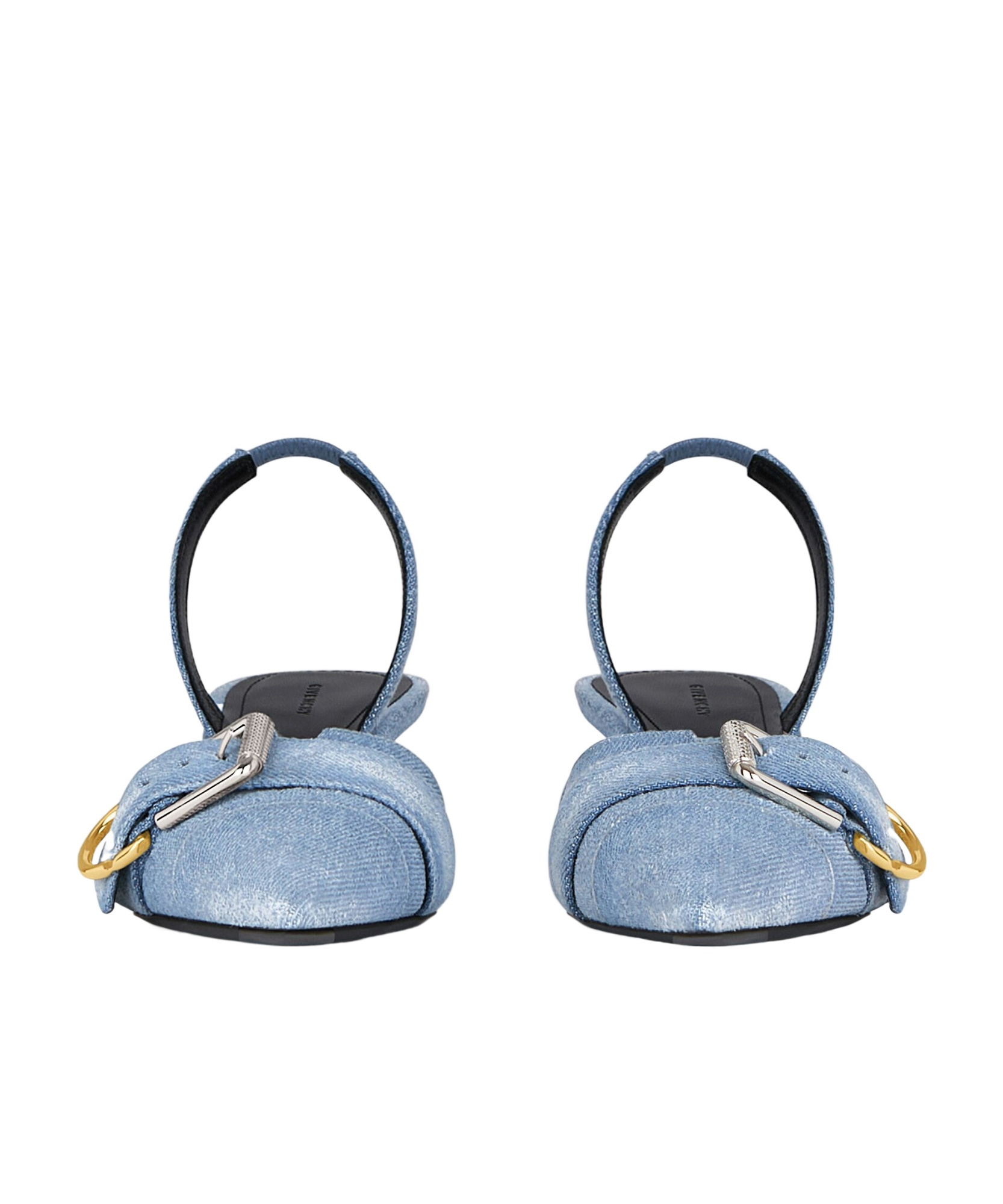 Givenchy Voyou Denim Buckle Slingback Pumps In Blue