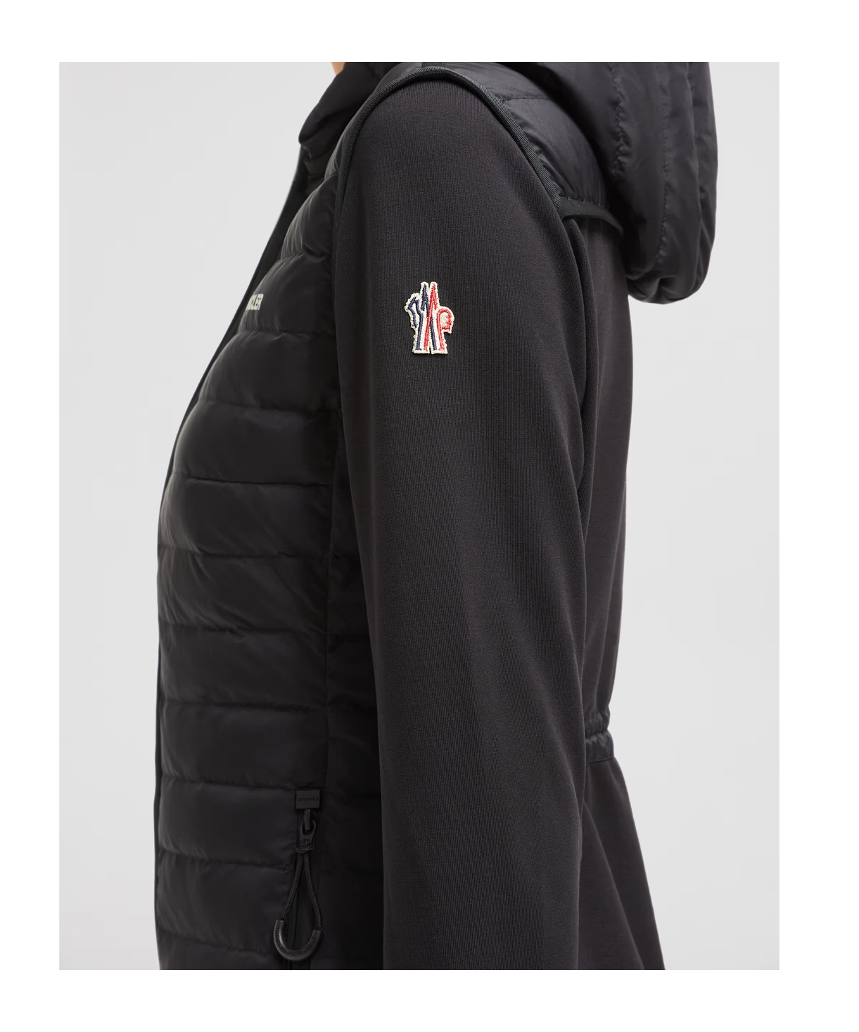 Moncler Long-sleeved Down Jacket In Black
