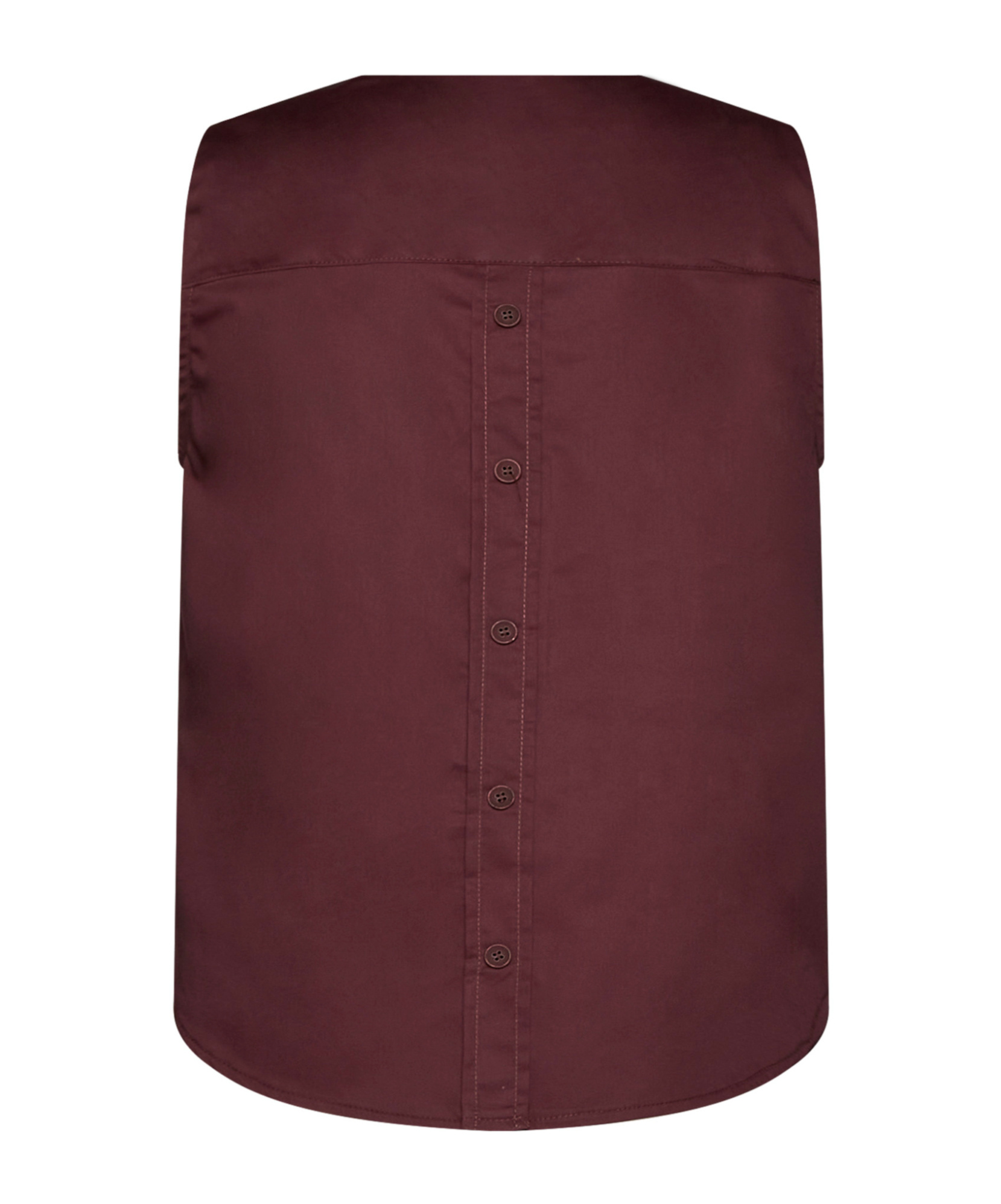 Kaos Button-back Sleeveless Blouse In Brown