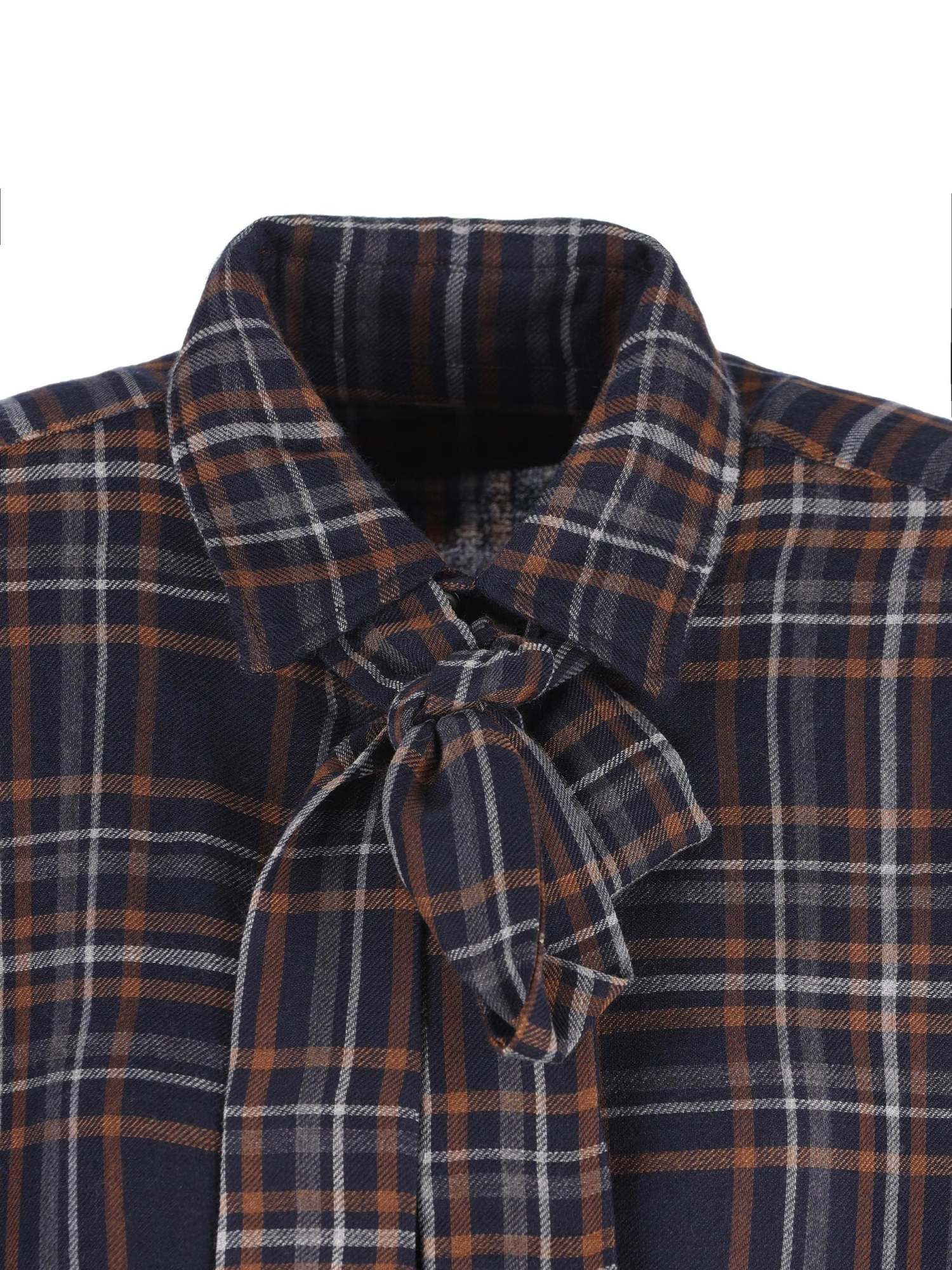 Saint Laurent Tie-fastening Checked Shirt In Multi