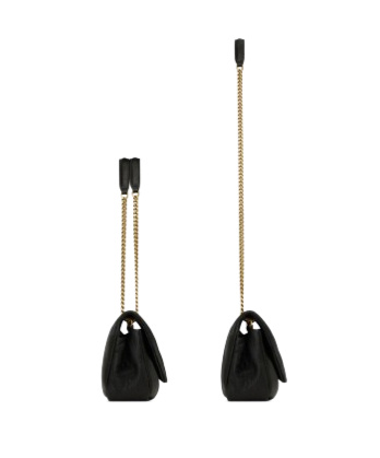 Saint Laurent Calypso Medium Grain Shoulder Bag In Black