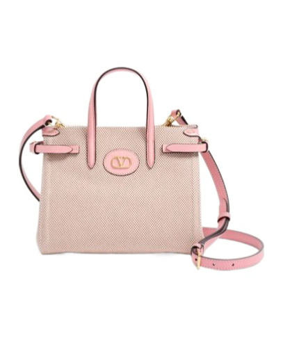 Valentino Antibes Canvas And Karung Shopping Tote Bag In Nude