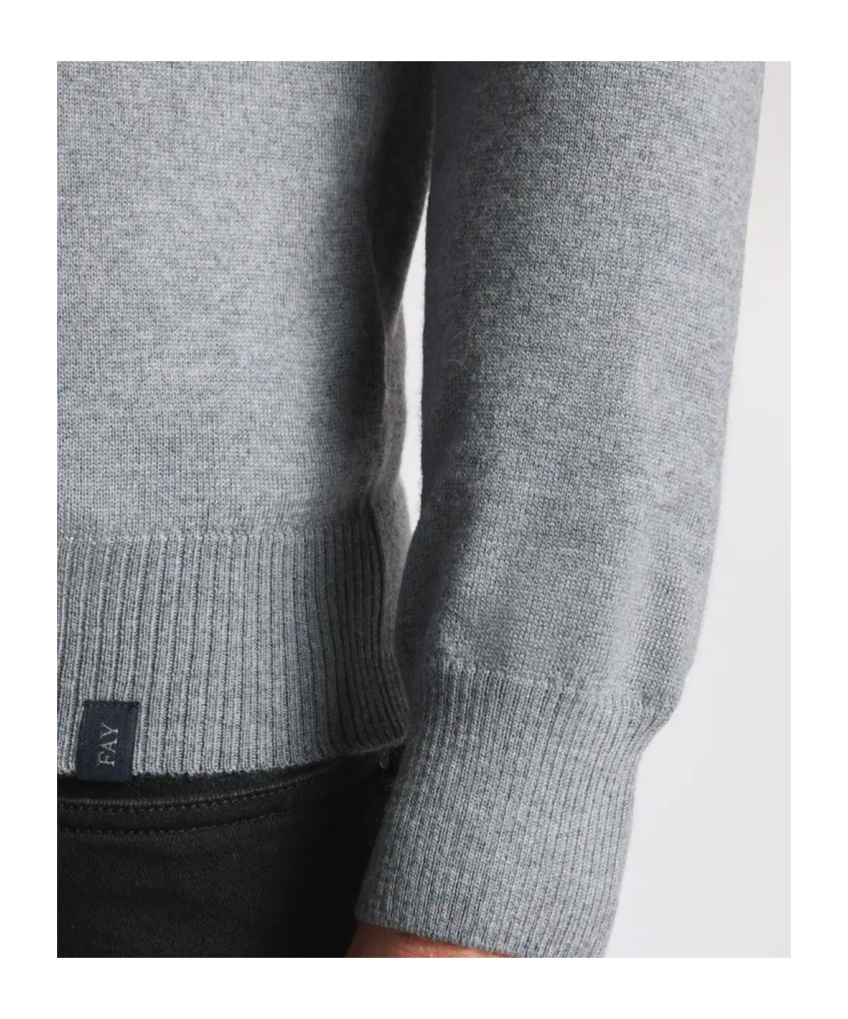 Fay Crew-neck Sweater In Gray