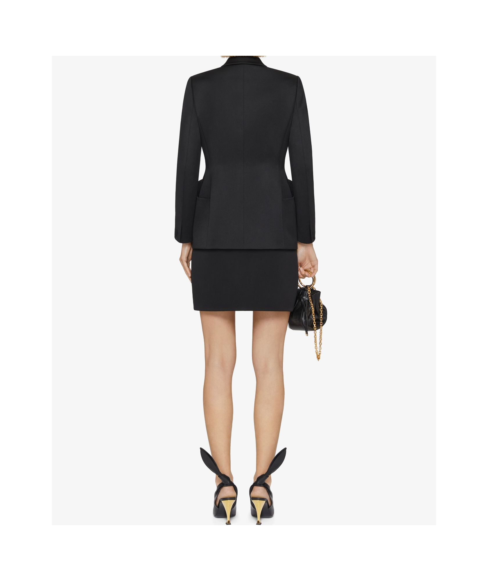 Givenchy Long-sleeved Wool Suit Coat In Black