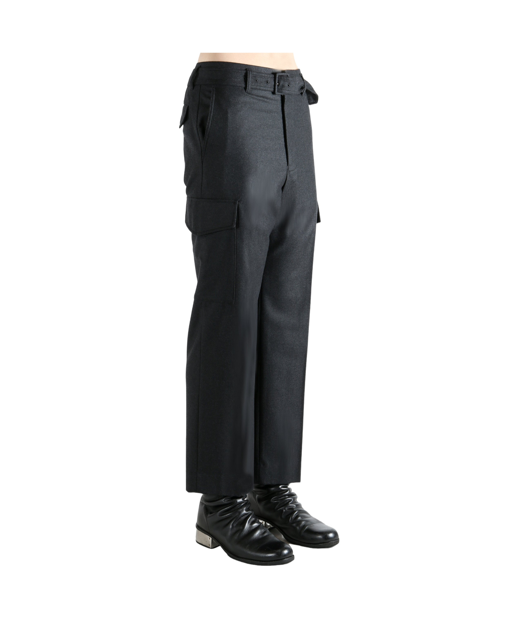 Auralee Belt Loop Casual Pants In Black