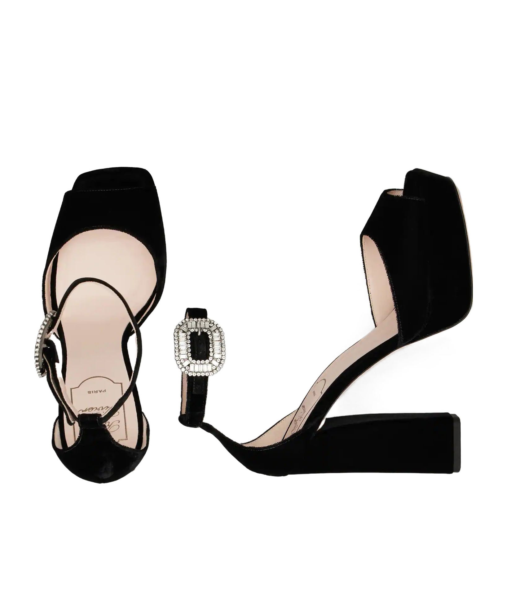 Roger Vivier Platform Sandals In Velvet In Black