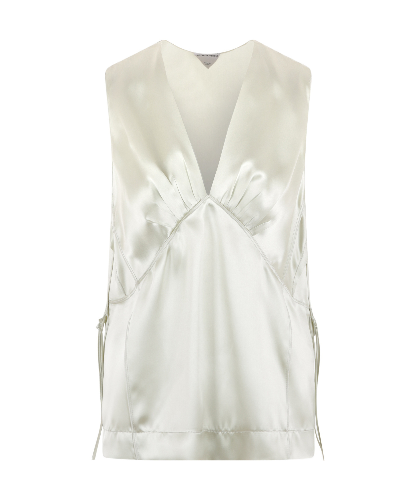 Bottega Veneta Satin Blouse In White