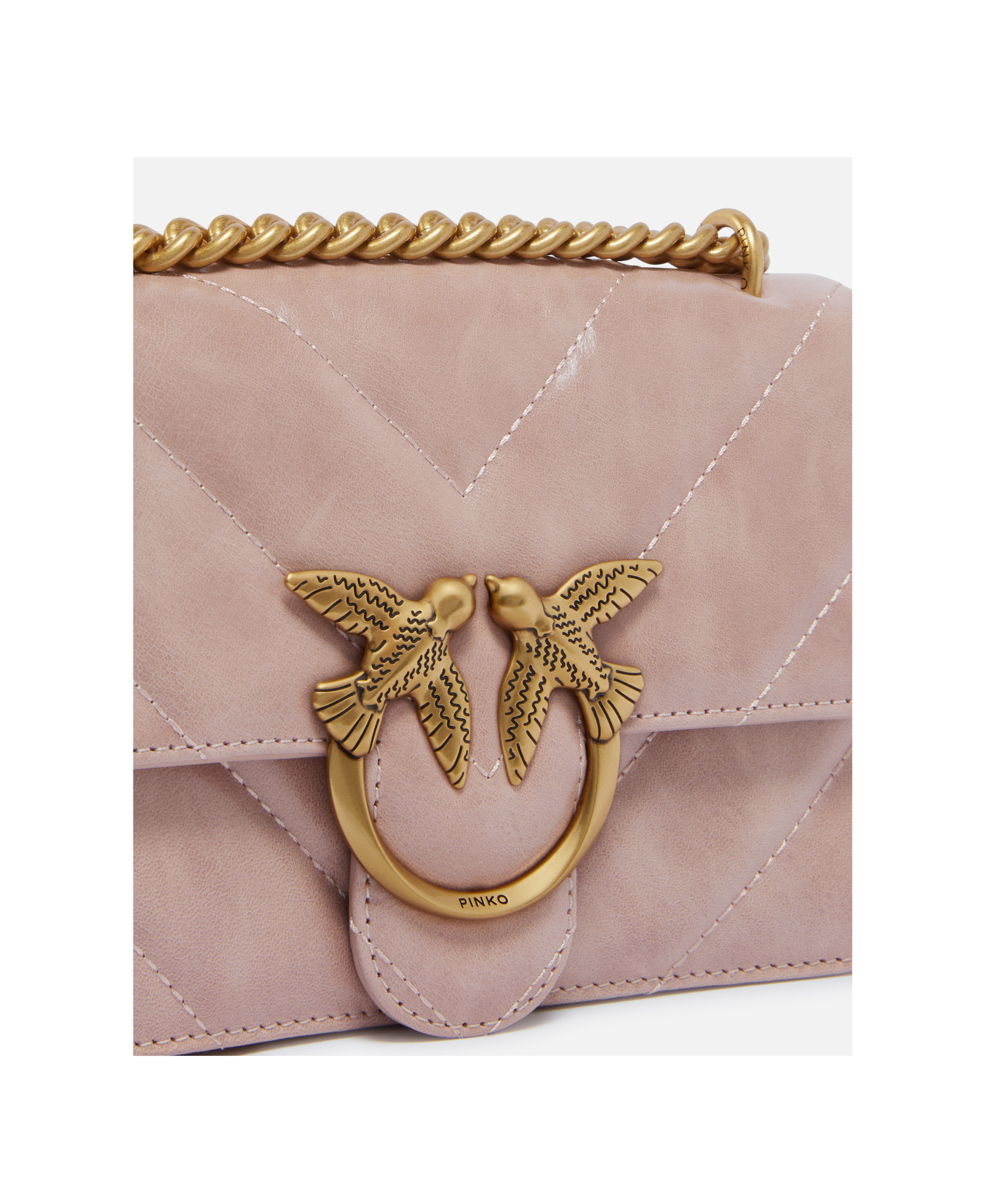 PINKO PINKO MATELASSÉ CHAIN-LINKED SHOULDER BAG