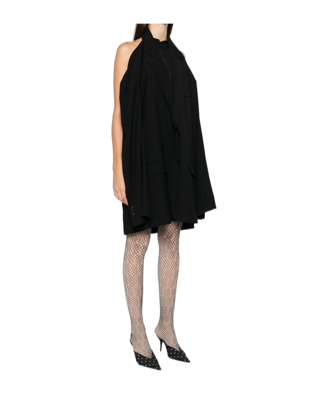 Balenciaga Black Suspended Shirt Effect Dress